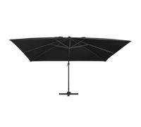Parasol déporté avec LED - vidaxl - 400x300 cm - Noir - Aluminium - 24 LED - Panneau solaire - Inclinaison 360°