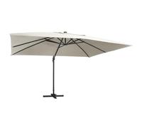 Parasol déporté avec lumières led aluminium 400 x 300 cm sable Helloshop26 02_0