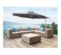 Parasol déporté - BELIANI - SAVONA II - Gris foncé - Blanc - Octogonal