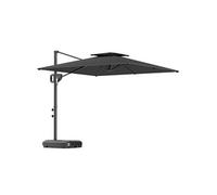 Parasol Déporté Carré 2,5 X 2,5 M Avec Base De Lestage - Inclinaison Réglable - Métal Époxy Tissu Anthracite
