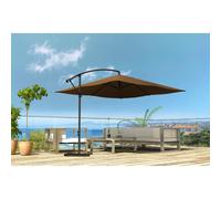 Parasol déporté carré 3x3m chocolat solenzara