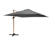 Parasol déporté carré 3x3m effet bois anthracite - Oviala