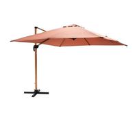 Parasol déporté carré 3x3m effet bois argile Brescia - Oviala