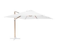 Oviala Parasol déporté carré 3x3m Effet Bois écru