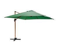 Parasol déporté carré 3x3m effet bois vert cactus Brescia - Oviala