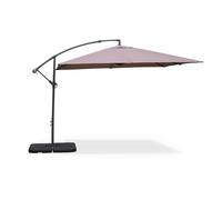 Parasol Déporté Carré 3x3m - Hardelot 3x3m - Taupe - Manivelle Anti-Retour Toile Déperlante Beige
