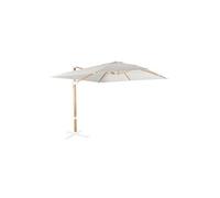 Parasol déporté carré 3x3m haut de gamme - Falgos - ecru- Parasol excentré inclinable. rabattable et rotatif à 360°.