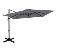 Parasol déporté carré 3x3m - Rotation 360°C - Angle d'inclinaison réglable - Résistant aux UV - Gris - Parasol Pisognge