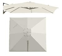 Parasol déporté carré à 8 baleines, toile de rechange for parasol de piscine, 2,4 x 2,4 m, toile de rechange anti-UV for parasol de jardin et terrasse(Beige,Single top 2.5m(8'))