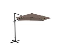 - Parasol déporté carré en aluminium 3x3m Roma taupe