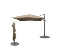 Parasol décentrer carré - Taupe - L 300 x l 300 cm