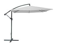 Parasol déporté carré gris clair 250x250x250 cm - Toile polyester 180 g/m² déperlante