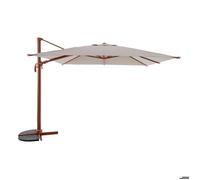 Parasol déporté carré inclinable Melhia 3x3 m acajou/lin - Hespéride