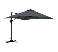 Parasol Déporté Carré Inclinable Pivotant 360° Manivelle Piètement Acier Dim. 2,95l X 2,95l X 2,66h M Gris