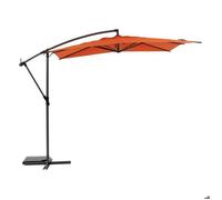 Parasol déporté carré ""Manoa"" Ambre 2,5 x 2,5m en aluminium acier et polyester - Hespéride