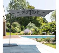 Parasol déporté carré ""Manoa"" ardoise D2,5x2,5m en acier - Hespéride