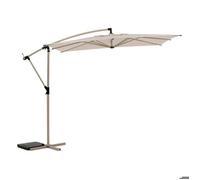 Parasol déporté carré ""Manoa"" argile & blé 2,5 x 2,5m en aluminium acier et polyester - Hespéride - Blé