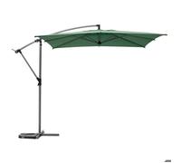 Parasol déporté carré ""Manoa"" vert olive D2,5x2,5m en acier - Hespéride