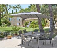 Parasol décentré Melhia 3x3 m oléfine anthracite Hespéride - Anthracite