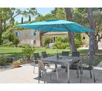 Parasol décentré Melhia 3x3 m oléfine bleu canard Hespéride - Bleu canard Bleu canard