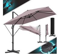 Parasol déporté de jardin - KESSER - Dimensions 3x3m - Rotation 360° - Manivelle intégrée - Protection UV
