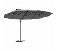 vidaXL Parasol déporté Cantilever Anthracite Acier 372×198×253 cm Inclinable Base croisée