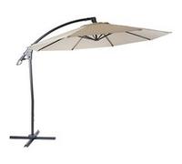 Parasol déporté de luxe MENDLER HWC-D14, Ø 3m crème / blanc sans support Blanc G