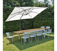 Parasol déporté écru 4x3 m mercuria