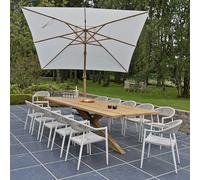 Parasol déporté écrue 3x3 m poseidon