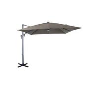 - Parasol déporté en aluminium 2.7 m avec leds gris et taupe