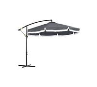 Parasol Outsunny Parasol déporté grande taille dim. Ø2,95 x 2,6H m manivelle pied en croix 8 baleines gris