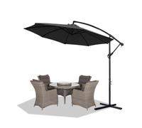 Parasol déporté - HENGMEI - Ø350cm - Aluminium - Protection UV - Gris foncé