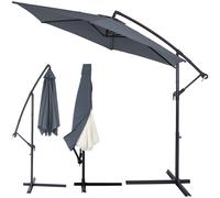 Parasol déporté inclinable Ø300cm Pare-soleil en aluminium avec manivelle housse