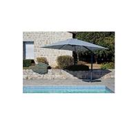 - Parasol déporté inclinable carré Cadix - L. 300 x l. 300 cm - Gris clair - Cadix