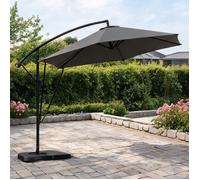 Parasol déporté inclinable et orientable - Structure métal et toile polyester classic gray - Ø 310 cm avec housse de rangement