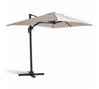 Parasol déporté inclinable et rotatif 2x3m en aluminium écru - Oviala