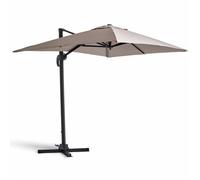 Oviala Parasol déporté inclinable et Rotatif 2x3m en Aluminium Taupe