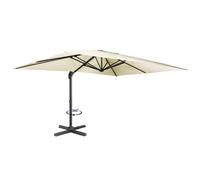 Parasol déporté inclinable rotatif 360 CALVI écru 3x4 M avec housse