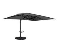 Parasol déporté inclinable rotatif 360 CALVI gris 3x4 M avec 4 dalles et housse Gris G
