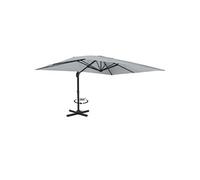 IDMARKET Parasol déporté inclinable rotatif 360 CALVI gris clair 3x4 M avec housse