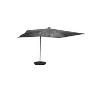 IDMarket Parasol déporté inclinable rotatif 360 Calvi LED gris 3x4 m avec 4 dalles et housse