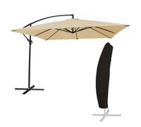 Parasol Déporté Molokai Carré 2,7x2,7m Beige + Housse Beige