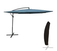 Parasol déporté molokai carré 2,7x2,7m bleu gris + housse