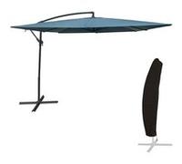 Parasol Déporté Molokai Carré 2,7x2,7m Bleu Gris + Housse