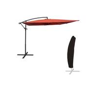 Parasol déporté MOLOKAI carré 2,7x2,7m terracotta + housse