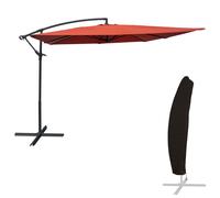 Parasol Déporté Molokai Carré 2,7x2,7m Terracotta + Housse Orange