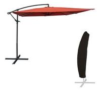 Parasol Déporté Molokai Carré 2,7x2,7m Terracotta + Housse