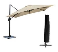 Parasol déporté MOLOKAI carré 3x3m beige + housse Beige G