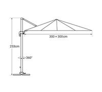 Parasol Déporté Molokai Carré 3x3m Blanc + Housse Blanc