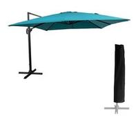 Parasol déporté MOLOKAI carré 3x3m bleu + housse Bleu G